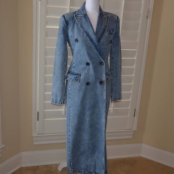Avec Les Filles Denim Trench Coat - Picture 2 of 10